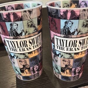 Taylor Swift The Eras Tour set of two large plastic cups.